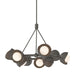 Hubbardton Forge - 131068-SKT-MULT-07-05-GG0711 - Nine Light Pendant - Brooklyn - Dark Smoke