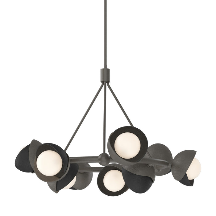 Hubbardton Forge - 131068-SKT-MULT-07-10-GG0711 - Nine Light Pendant - Brooklyn - Dark Smoke
