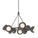 Hubbardton Forge - 131068-SKT-MULT-07-14-GG0711 - Nine Light Pendant - Brooklyn - Dark Smoke