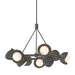 Hubbardton Forge - 131068-SKT-MULT-07-20-GG0711 - Nine Light Pendant - Brooklyn - Dark Smoke