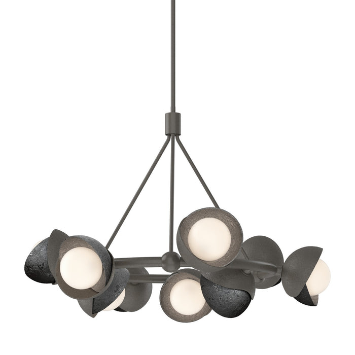 Hubbardton Forge - 131068-SKT-MULT-07-89-GG0711 - Nine Light Pendant - Brooklyn - Dark Smoke