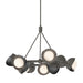 Hubbardton Forge - 131068-SKT-MULT-07-89-GG0711 - Nine Light Pendant - Brooklyn - Dark Smoke