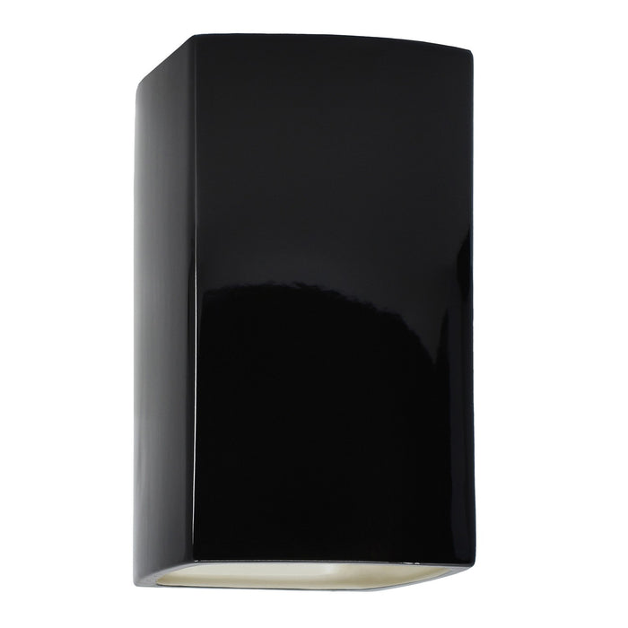 Justice Designs - CER-5955W-BKMT - LED Wall Sconce - Ambiance - Gloss Black with Matte White internal