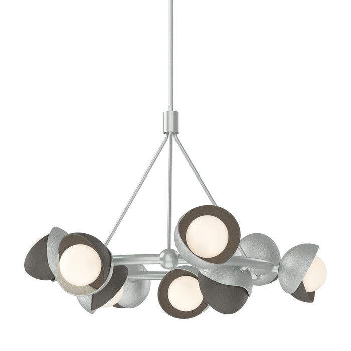 Hubbardton Forge - 131068-SKT-MULT-82-07-GG0711 - Nine Light Pendant - Brooklyn - Vintage Platinum