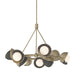 Hubbardton Forge - 131068-SKT-MULT-84-20-GG0711 - Nine Light Pendant - Brooklyn - Soft Gold
