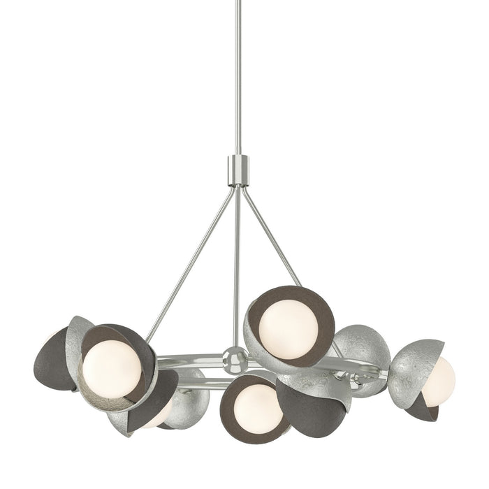 Hubbardton Forge - 131068-SKT-MULT-85-07-GG0711 - Nine Light Pendant - Brooklyn - Sterling