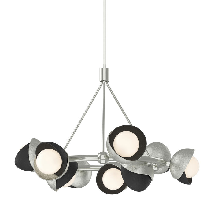 Hubbardton Forge - 131068-SKT-MULT-85-10-GG0711 - Nine Light Pendant - Brooklyn - Sterling