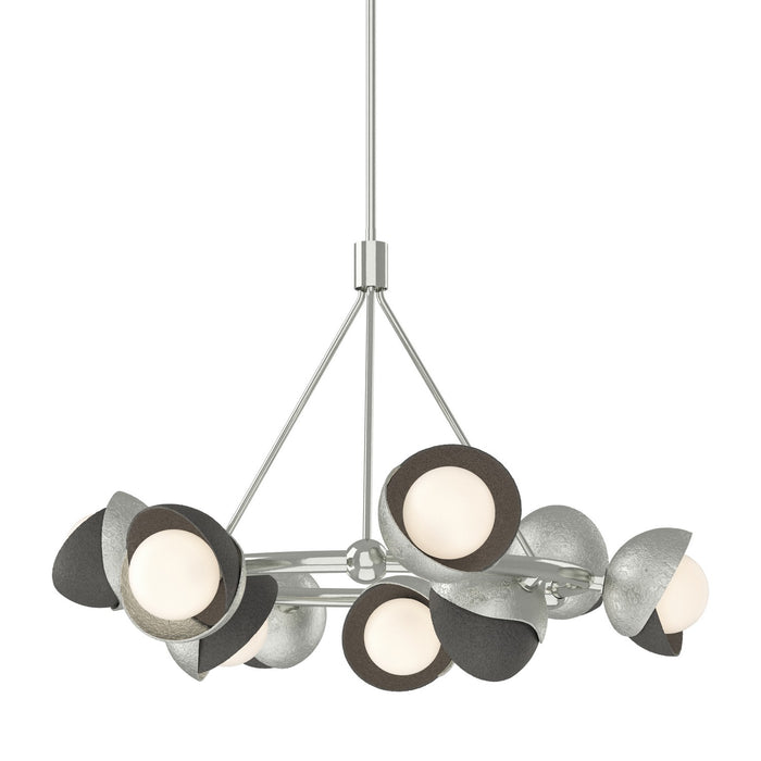 Hubbardton Forge - 131068-SKT-MULT-85-20-GG0711 - Nine Light Pendant - Brooklyn - Sterling