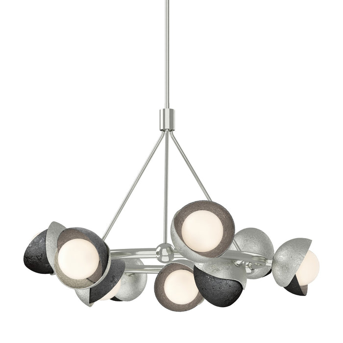 Hubbardton Forge - 131068-SKT-MULT-85-89-GG0711 - Nine Light Pendant - Brooklyn - Sterling