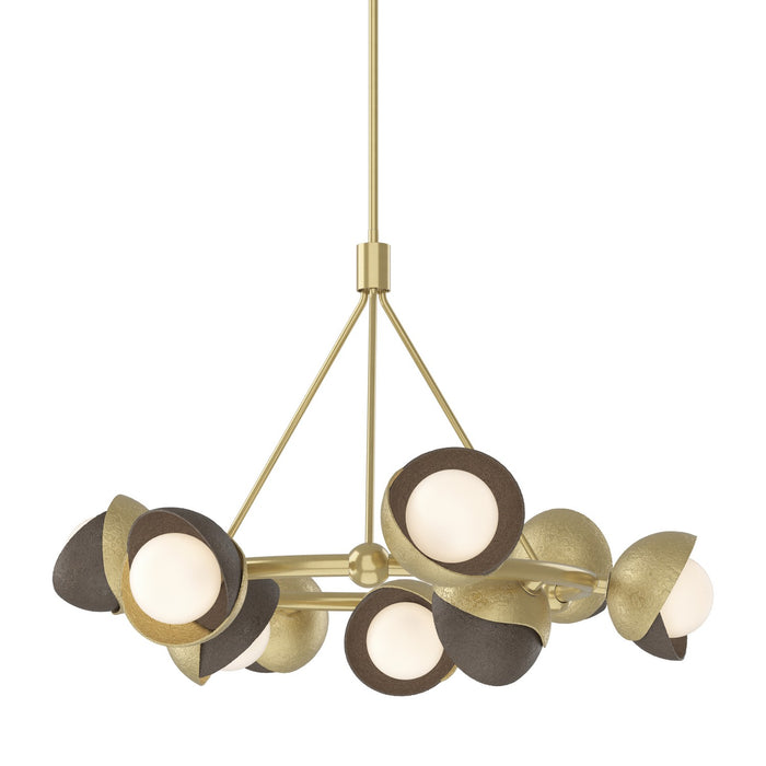 Hubbardton Forge - 131068-SKT-MULT-86-05-GG0711 - Nine Light Pendant - Brooklyn - Modern Brass