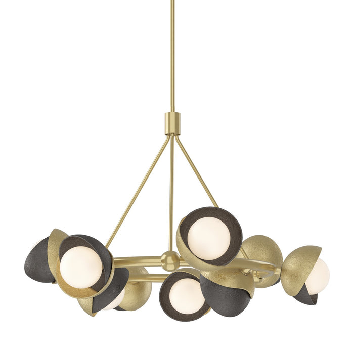 Hubbardton Forge - 131068-SKT-MULT-86-14-GG0711 - Nine Light Pendant - Brooklyn - Modern Brass