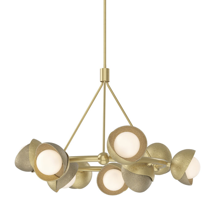 Hubbardton Forge - 131068-SKT-MULT-86-84-GG0711 - Nine Light Pendant - Brooklyn - Modern Brass