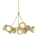Hubbardton Forge - 131068-SKT-MULT-86-86-GG0711 - Nine Light Pendant - Brooklyn - Modern Brass