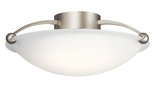 Three Light Semi Flush Mount Brushed Nickel