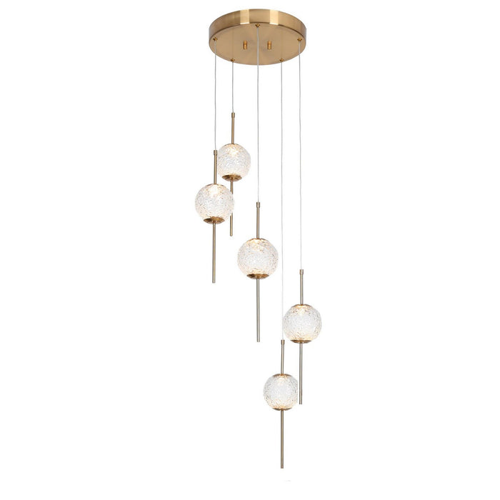 LNC - HA05050P5 - LED Chandelier - Brass