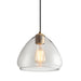 LNC - HA05075 - One Light Pendant - Brass/Smoky Grey Glass