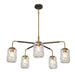 LNC - HA05090C5 - Five Light Chandelier - Brushed Gun Black/Brass