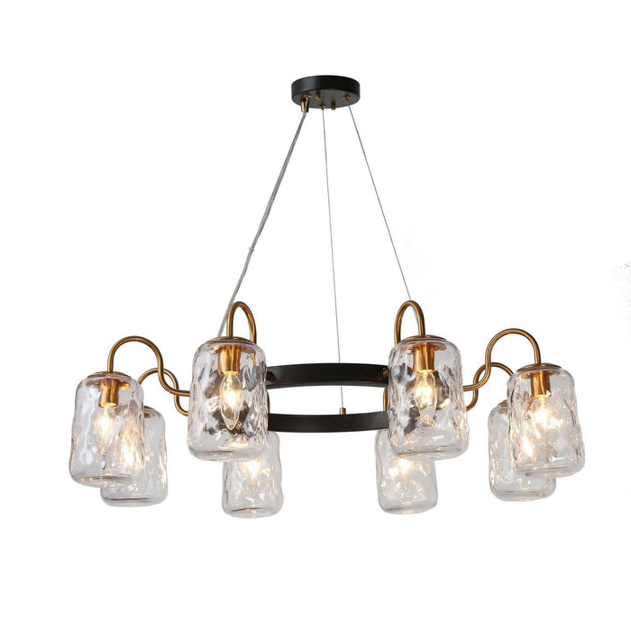 LNC - HA05090C8 - Eight Light Chandelier - Brushed Gun Black/Brass