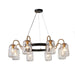 LNC - HA05090C8 - Eight Light Chandelier - Brushed Gun Black/Brass