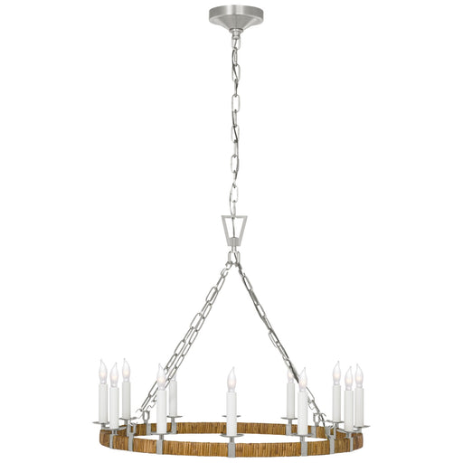 Visual Comfort Signature - CHC 5872PN/NRT - LED Chandelier - Darlana Wrapped - Polished Nickel and Natural Rattan