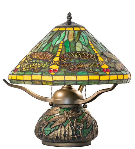Tiffany Dragonfly Two Light Table Lamp