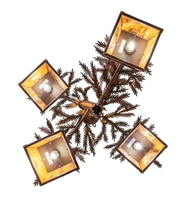 Meyda Tiffany - 259449 - Four Light Chandelier - Pine Branch - Cafe-Noir