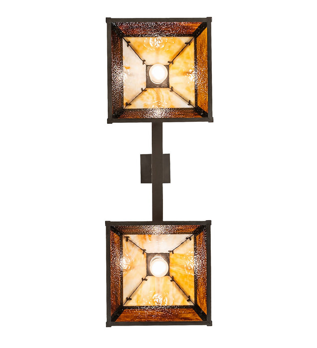 Meyda Tiffany - 262177 - Two Light Island Pendant - Hyde Park - Craftsman Brown