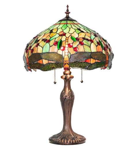 Tiffany Hanginghead Dragonfly Two Light Table Lamp