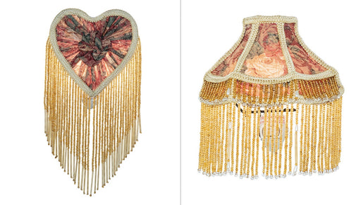 Victorian Set of Two Fringed Night Light