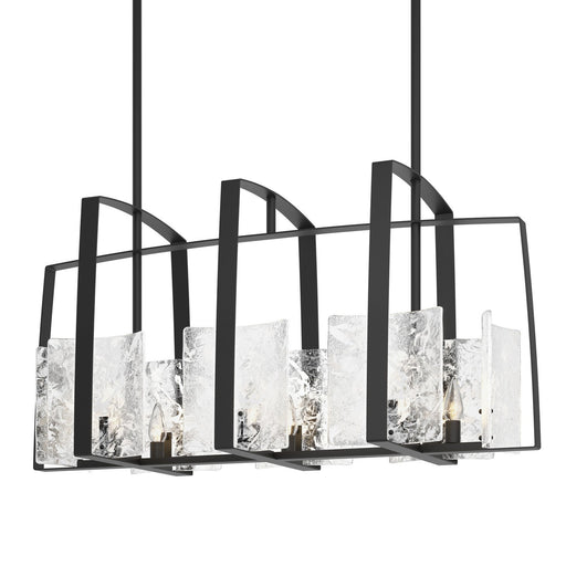 Arc Eight Light Linear Pendant Black