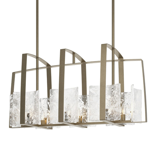 Arc Eight Light Linear Pendant Soft Gold