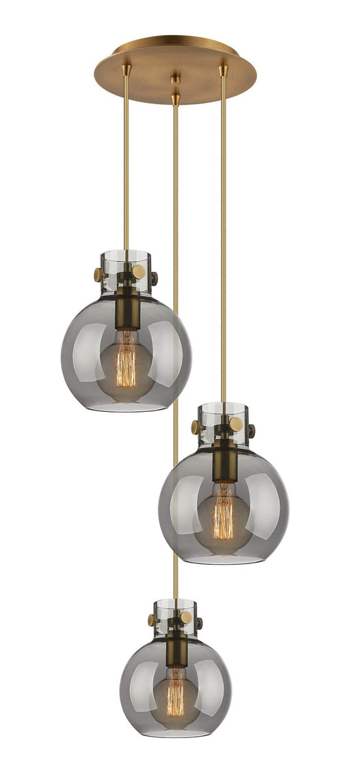 Innovations - 113-410-1PS-BB-G410-8SM - Four Light Pendant - Newton - Brushed Brass