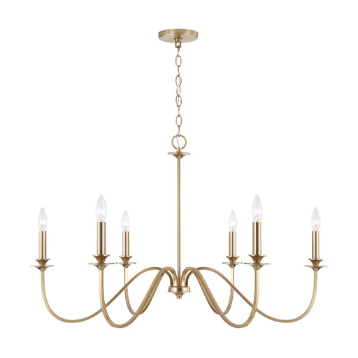 Weston Six Light Chandelier Matte Brass