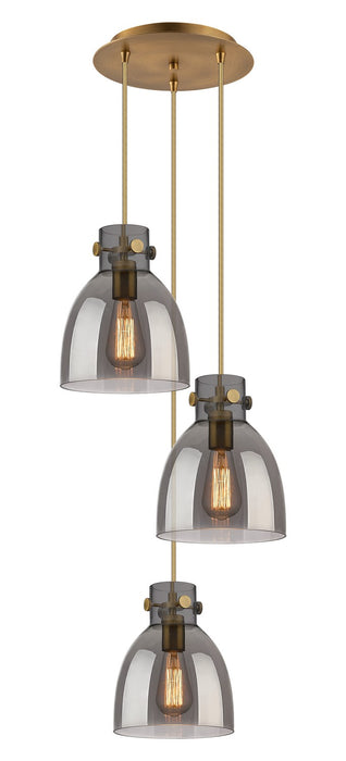 Innovations - 113-410-1PS-BB-G412-8SM - Eight Light Pendant - Downtown Urban - Brushed Brass