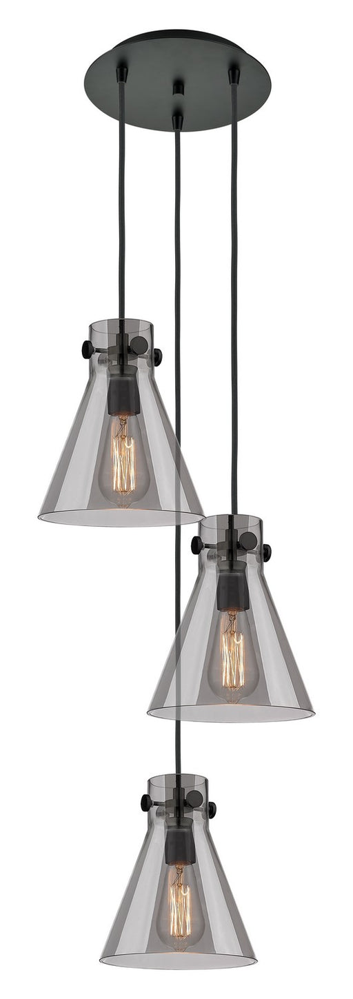 Innovations - 113-410-1PS-BK-G411-8SM - Three Light Pendant - Downtown Urban - Matte Black