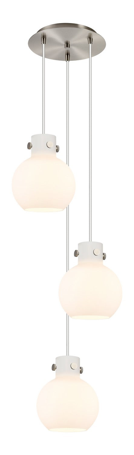 Innovations - 113-410-1PS-SN-G410-8WH - Eight Light Pendant - Newton - Brushed Satin Nickel