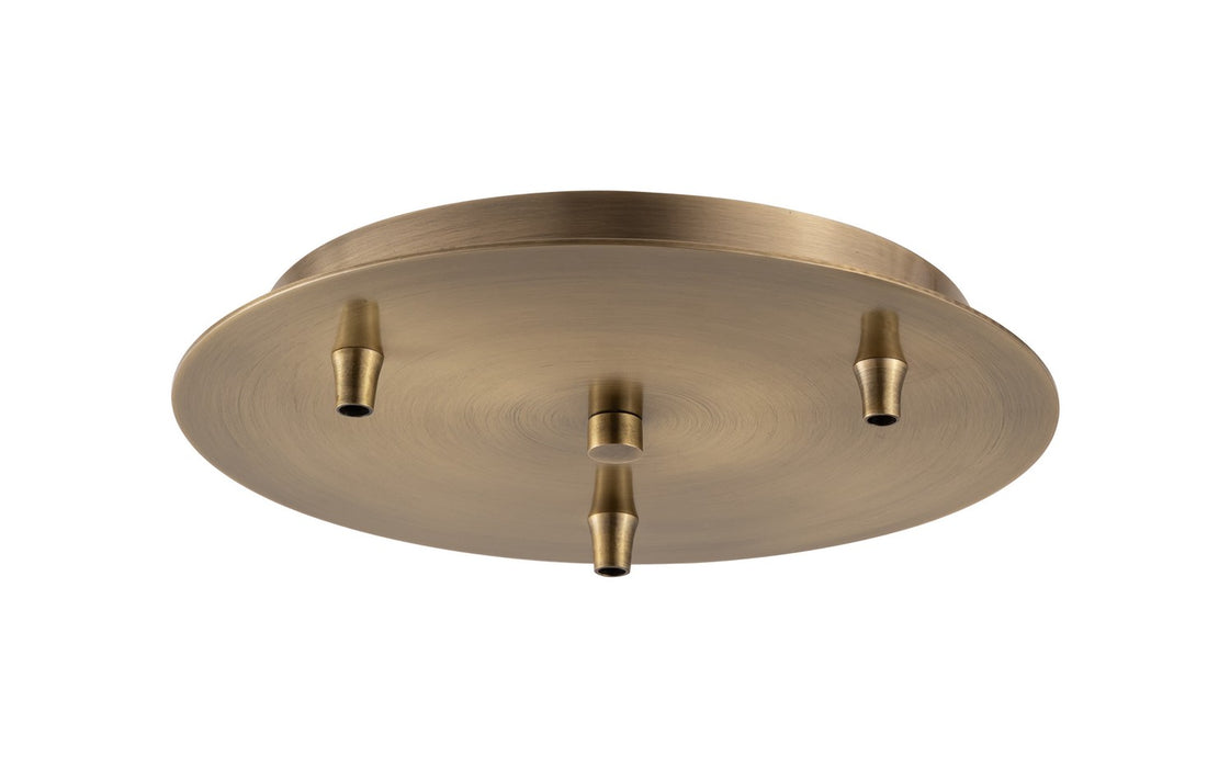 Innovations - 113-AB - Three Light Multi Port Canopy - Custom Cord - Antique Brass