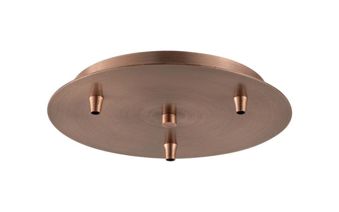 Innovations - 113-AC - Three Light Multi Port Canopy - Custom Cord - Antique Copper