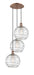 Innovations - 113B-3P-AC-G1213-10 - Three Light Pendant - Ballston - Antique Copper