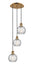 Innovations - 113B-3P-BB-G1215-6 - Three Light Pendant - Ballston - Brushed Brass