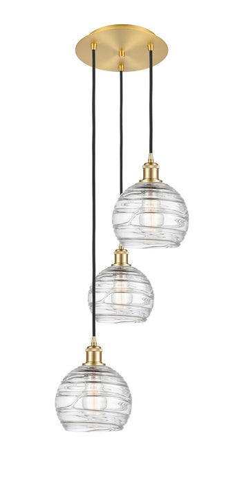 Innovations - 113B-3P-SG-G1213-8 - Three Light Pendant - Ballston - Satin Gold