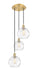 Innovations - 113B-3P-SG-G1215-8 - Three Light Pendant - Ballston - Satin Gold