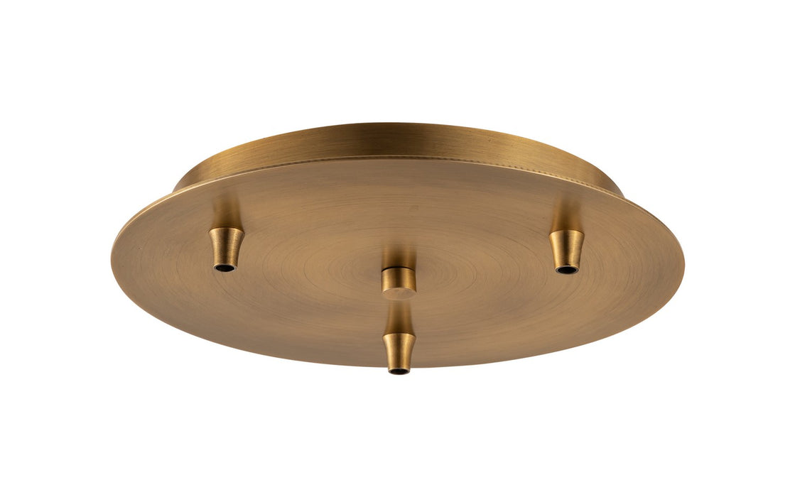 Innovations - 113-BB - Three Light Multi Port Canopy - Custom Cord - Brushed Brass