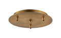 Innovations - 113-BB - Three Light Multi Port Canopy - Custom Cord - Brushed Brass