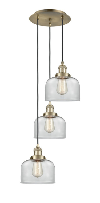 Innovations - 113F-3P-AB-G72 - Three Light Pendant - Franklin Restoration - Antique Brass