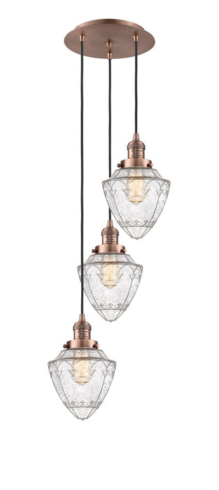 Innovations - 113F-3P-AC-G664-7 - Three Light Pendant - Franklin Restoration - Antique Copper