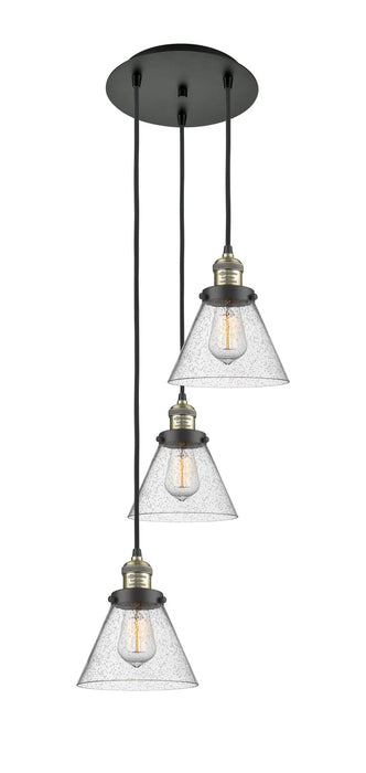 Innovations - 113F-3P-BAB-G44 - Three Light Pendant - Franklin Restoration - Black Antique Brass