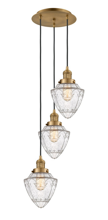 Innovations - 113F-3P-BB-G664-7 - Three Light Pendant - Franklin Restoration - Brushed Brass