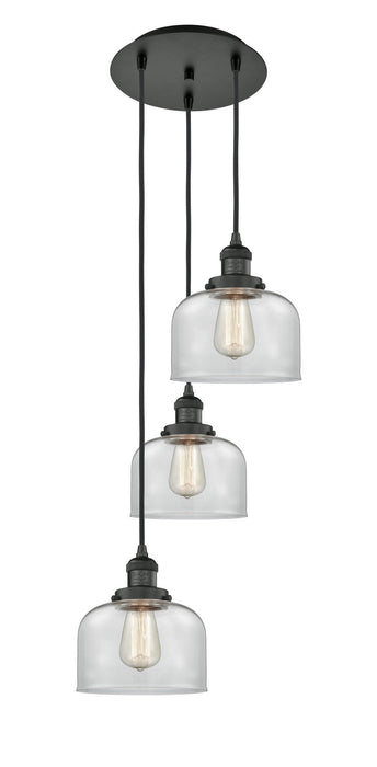 Innovations - 113F-3P-BK-G72 - Three Light Pendant - Franklin Restoration - Matte Black