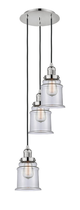 Innovations - 113F-3P-PN-G182 - Three Light Pendant - Franklin Restoration - Polished Nickel